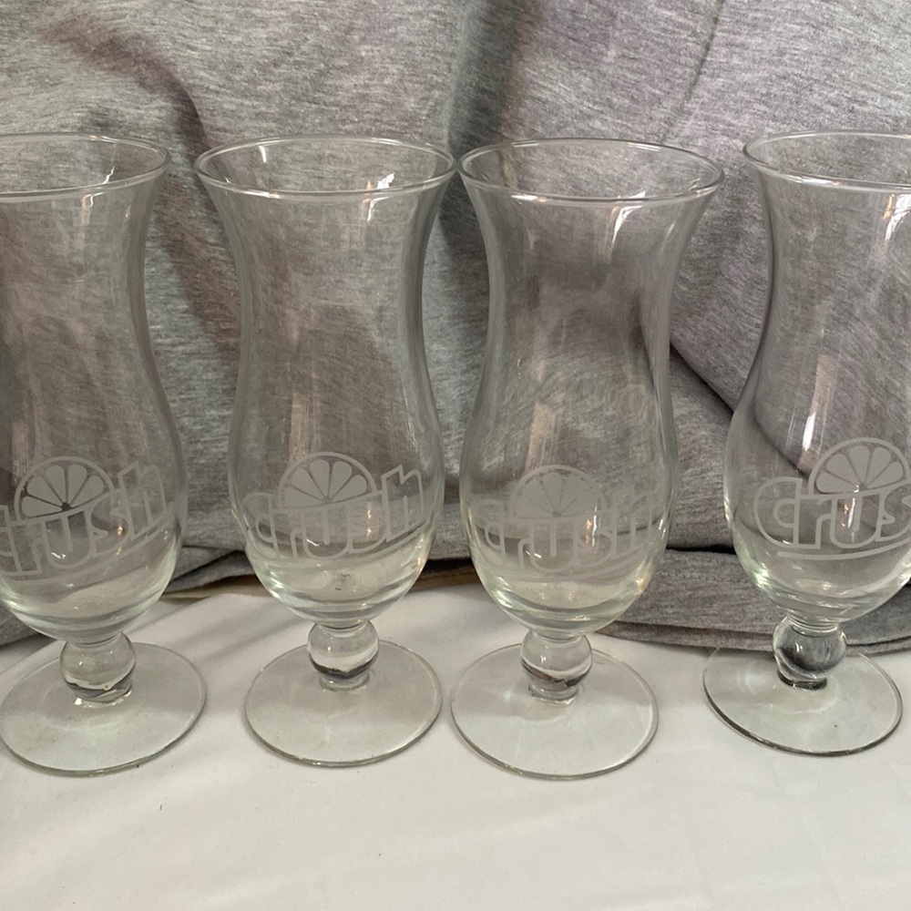 Set of 4 Crush Hurricane Glasses (EB)